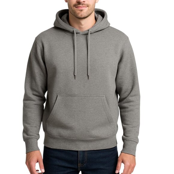 American Eagle Men's Grey Long Sleeve Pouch Front Hooded Pullover Size M NWOT - Picture 1 of 15